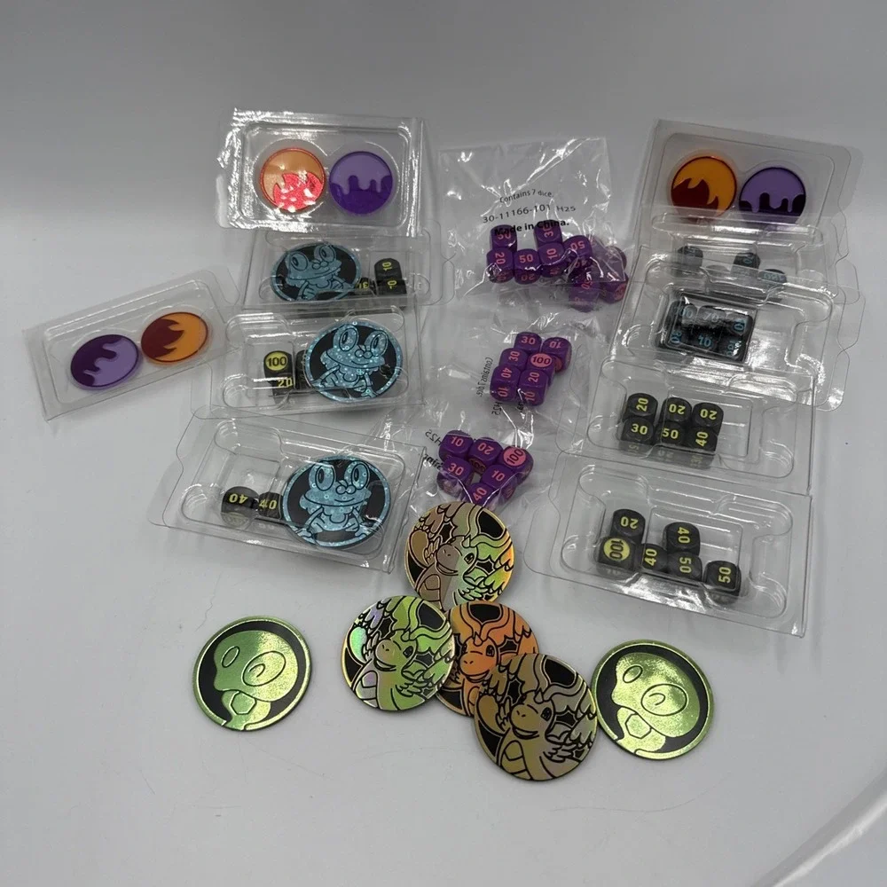 Pokémon TCG Accessories Lot Dice, Counters And Coins